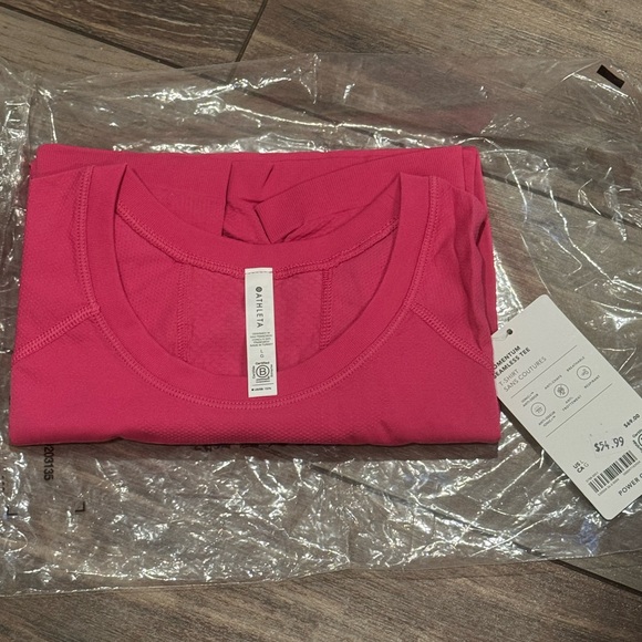 Athleta Bright Pink Short Sleeve Momentum Breathable Tee NWT - Picture 7 of 9